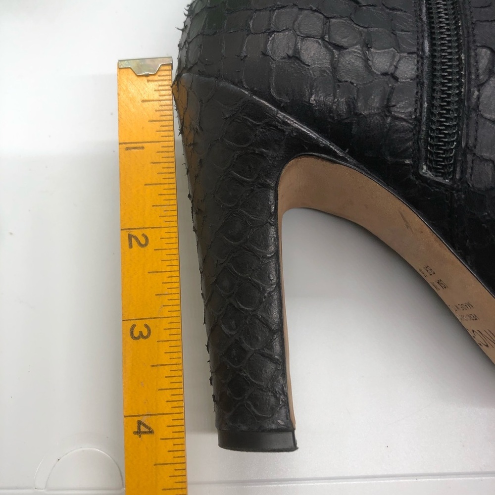 Vince Sierra Python Print Peep Toe Booties - image 6